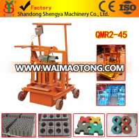 QMR2-45 Mini type manual cement hollow brick making machine small scale brick making earn money at home